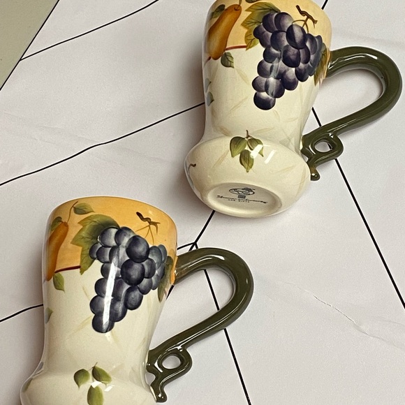 Home Interiors Rare Sonoma Villa pattern Ceramic Latte Mugs - Picture 11 of 15